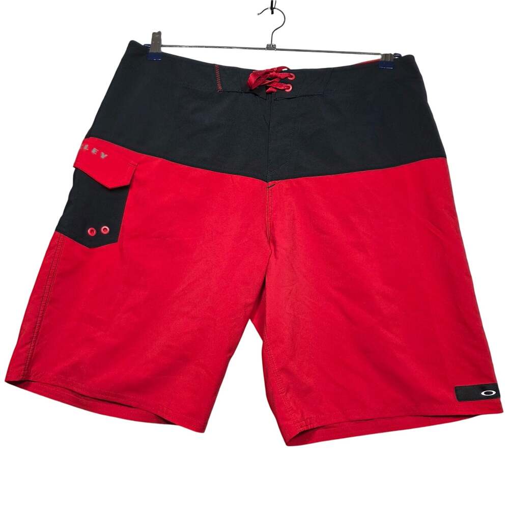 Men's Oakley Red Swim Trunk Board Shorts